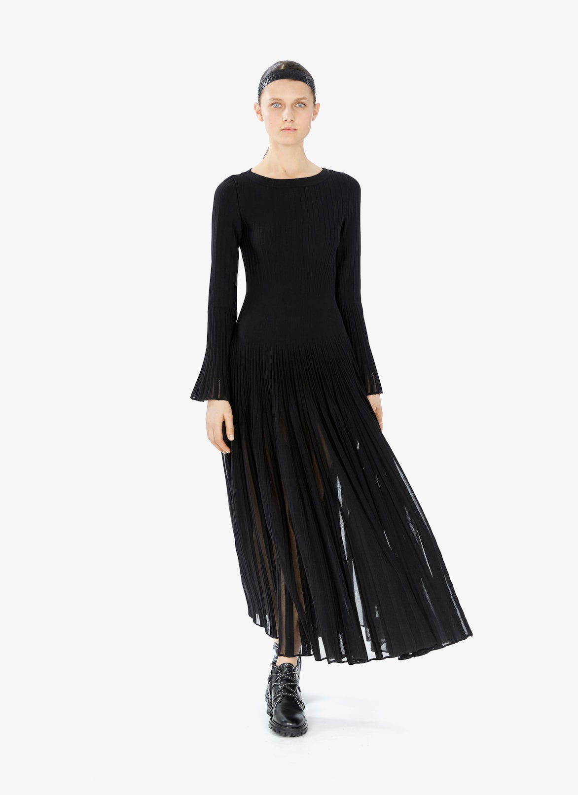 LONG SLEEVE DRESS ENTRE DEUX BLACK ALAÏA  LONG SLEEVE DRESS ENTRE DEUX BLACK NERO